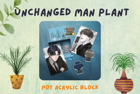 Unchanged Man Plant Pot Acrylic Block